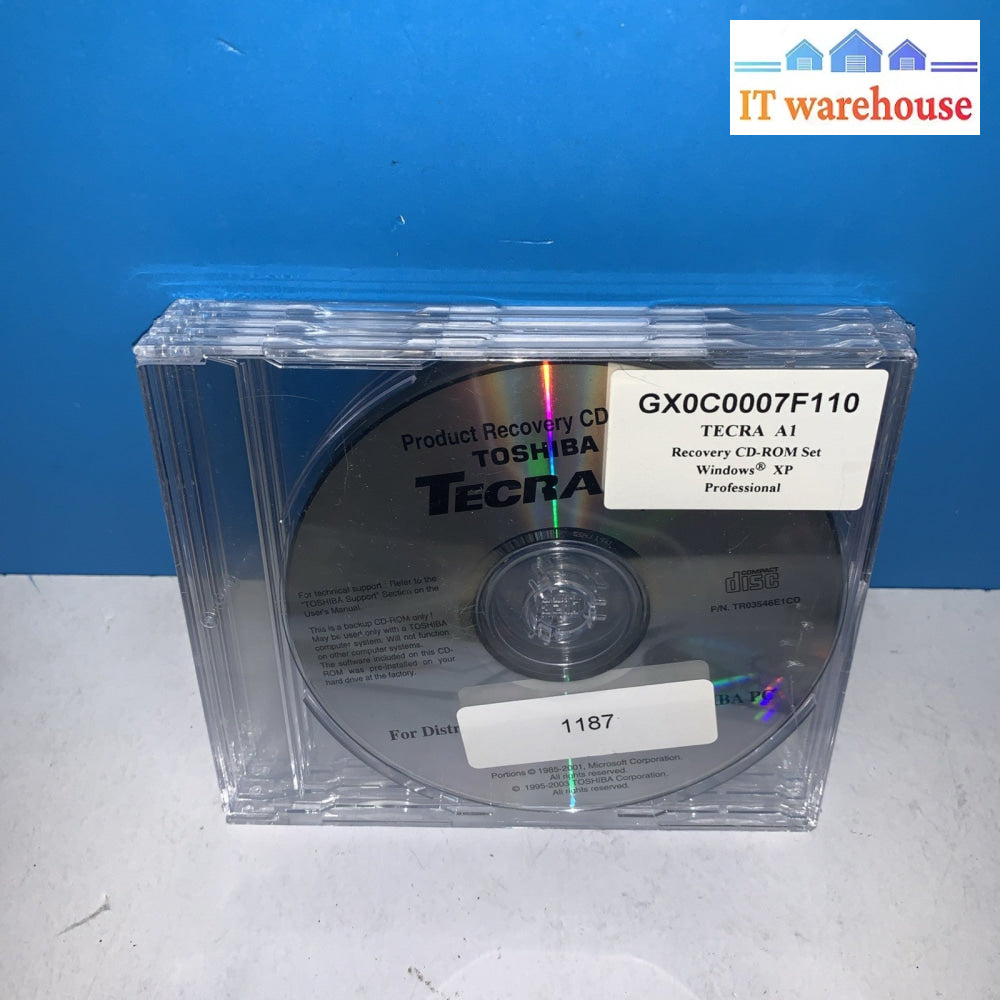 Operating System Windows  Recovery CD for Toshiba Tecra A1. (New)