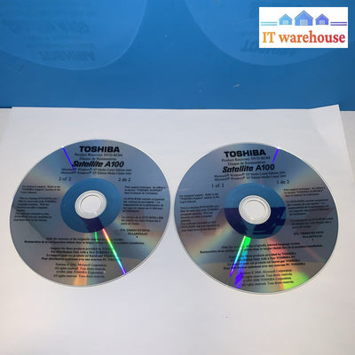 Operating System Windows XP Recovery CD for Toshiba Satellite A100