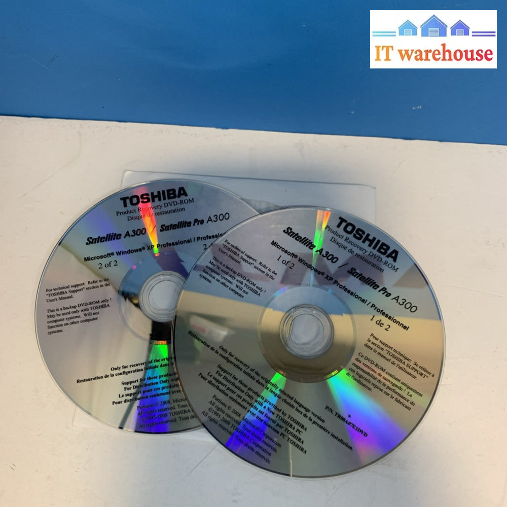 Operating System Windows XP Recovery CD for Toshiba Satellite A300/ Pro A300