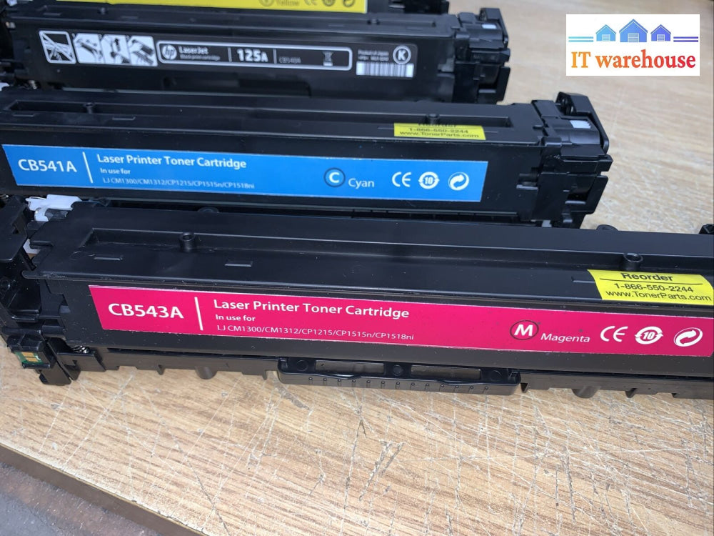 Original~ K C M Y Ink Toners For Hp 125A Color Laserjet Cp1515N Cp1518Ni (25% )