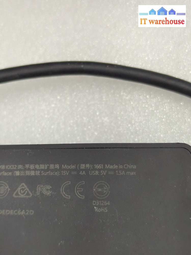 Original Microsoft Surface pro Docking Station 1661 W/AC Power Supply 1749 -