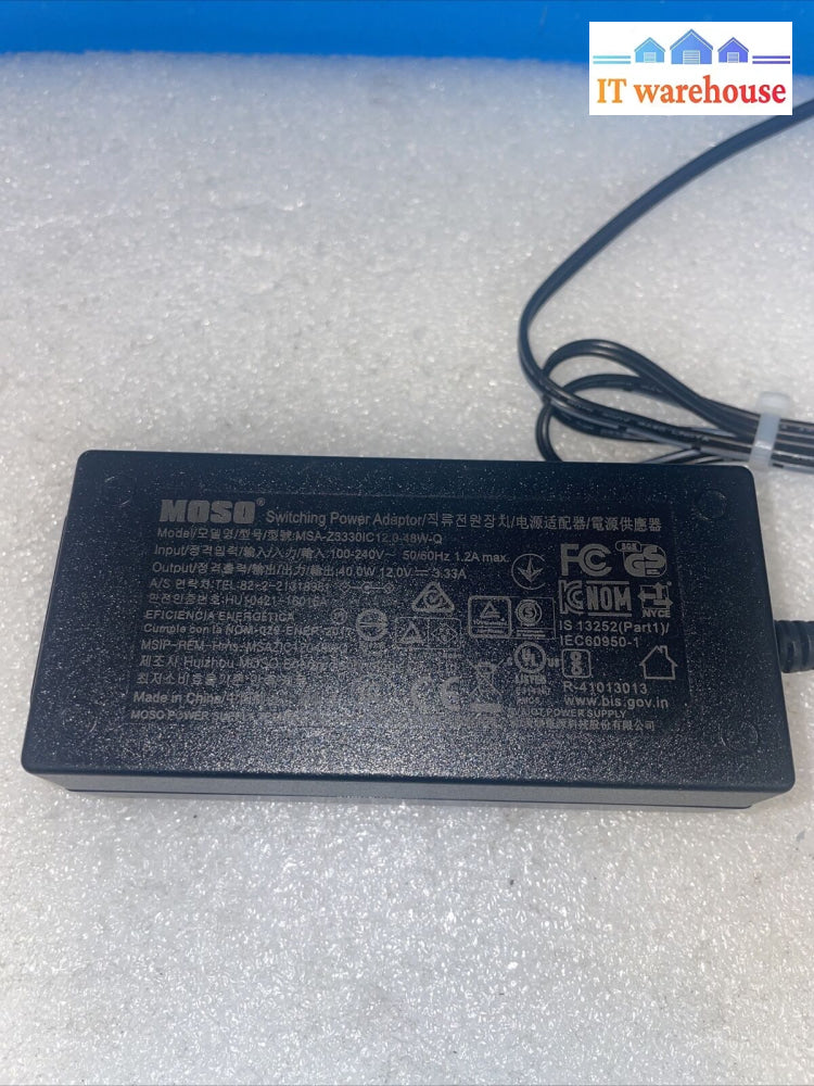 Original Moso Video Recorder Power Cord Msa-Z3330Ic12.0-48W-Q 12V3.33A