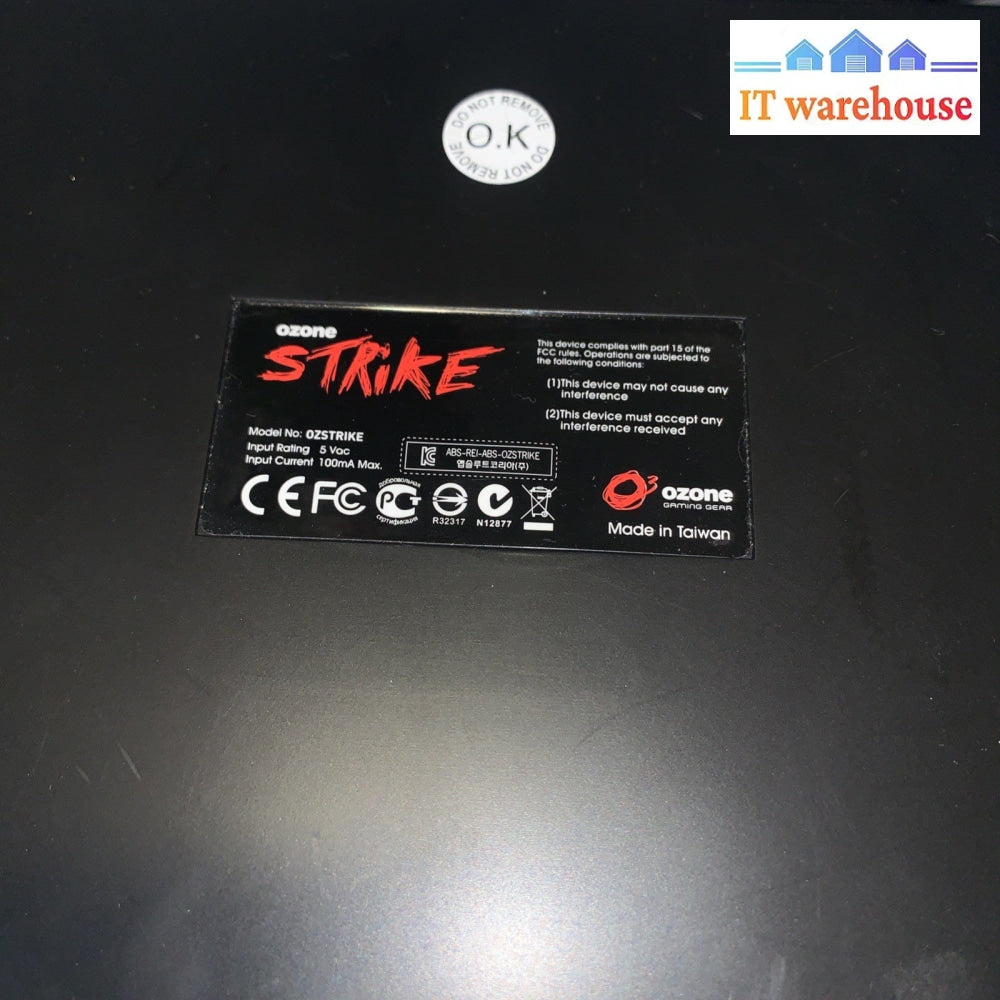 Ozone Strike Gaming Keyboard Dual USB / Audio  Model: OZSTRIKE