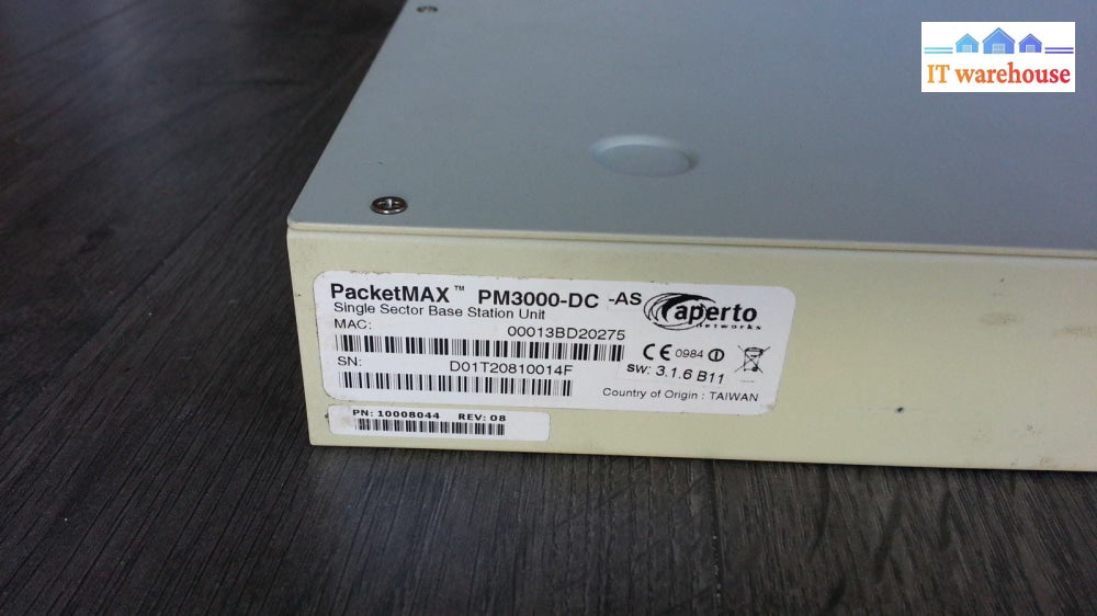 PacketMAX 3000 PM3000-DC-AS Single Sector Base Station Unit 10008044 Rev: 08