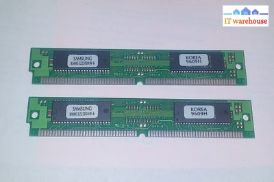 Pair of Samsung SEC KMM5322204AW-6 9609H 8MB SIMM Memory RAM