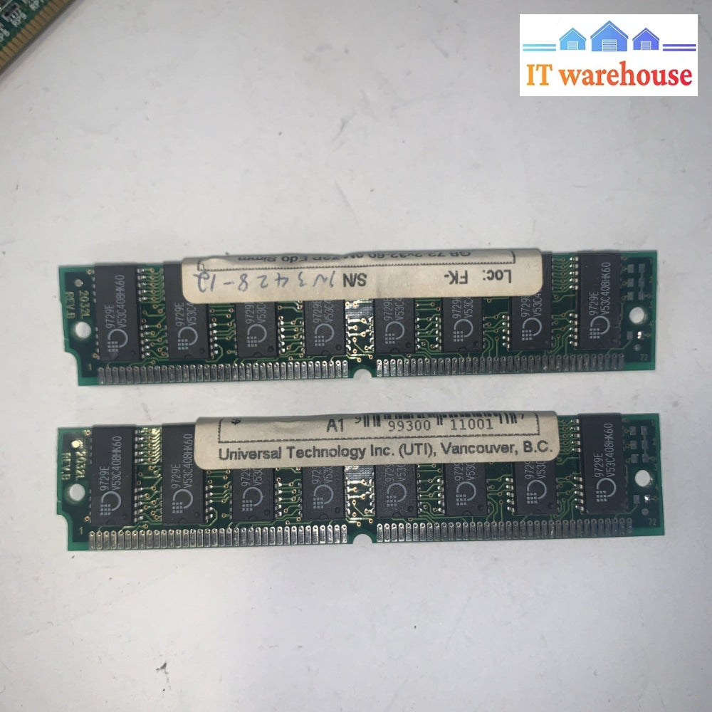 Pair of  Vintage 72 Pin 72-2x32-60 8MB 72P Edo Simm  Memory’s