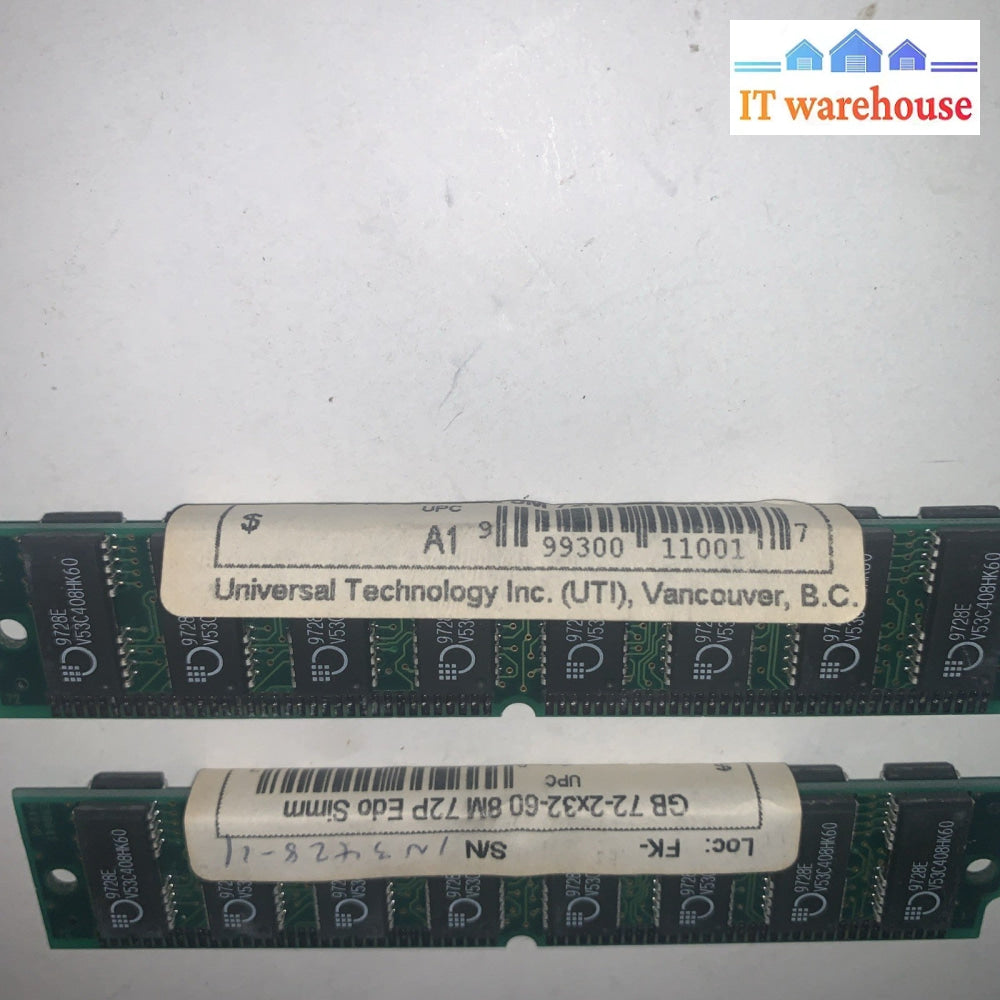 Pair of  Vintage 72 Pin 72-2x32-60 8MB 72P Edo Simm  Memory’s