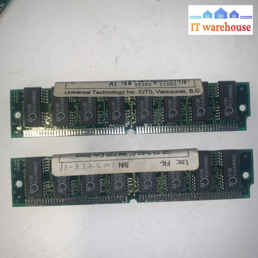 Pair of  Vintage 72 Pin 72-2x32-60 8MB 72P Edo Simm  Memory’s