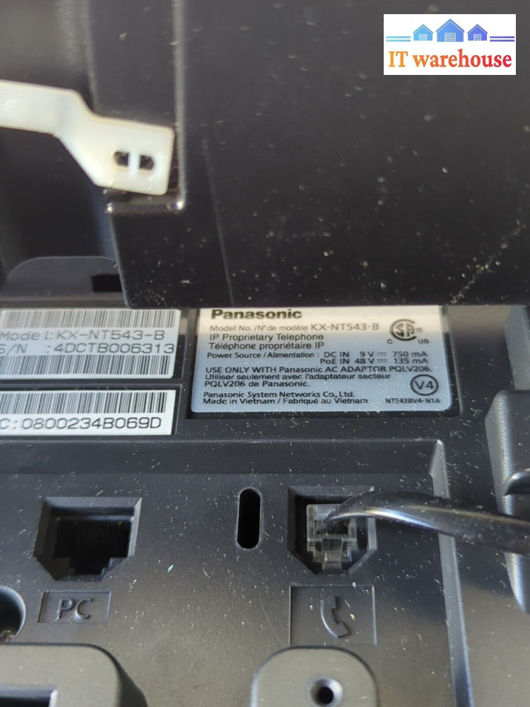 Panasonic 3-Line Back-Lit Telephone ‎Kx-Nt543-B Kx-Nt543 Phone (No Ac) -