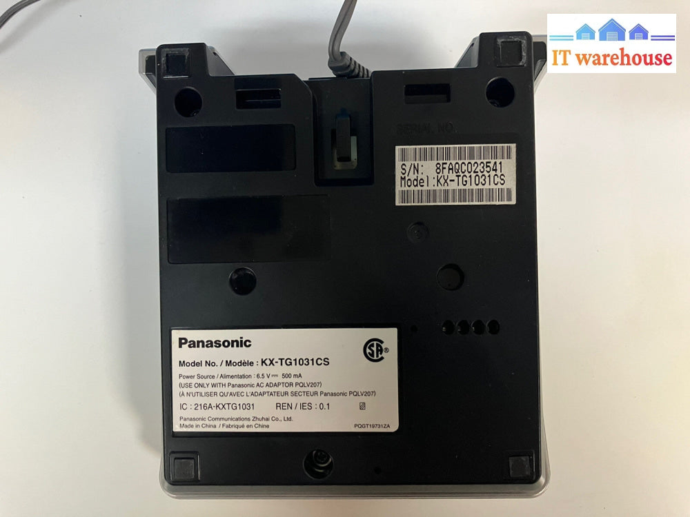 ~ Panasonic DECT 6.0 Cordless Phone Answering System (Model:  KX-TG1031CS)