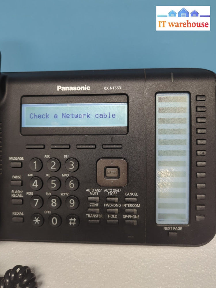 Panasonic KX-NT553-B 24Button Black IP Backlit Display Speakerphone -