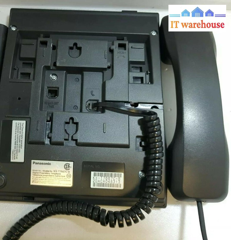 PANASONIC KX-T7667 KX-T7667C-B 12 Button Display Telephone Wtih Handset & Stand-