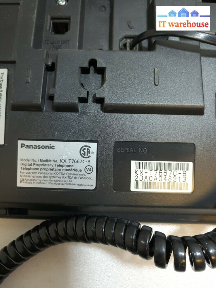 PANASONIC KX-T7667 KX-T7667C-B 12 Button Display Telephone Wtih Handset & Stand-