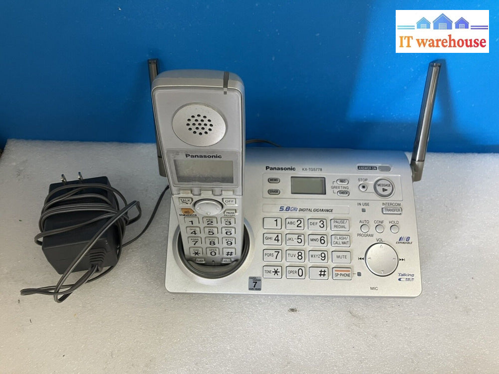 ~Panasonic Kx-Tg5778 5.8Ghz Digital Gigarange Cordless Phone System Base&Handset