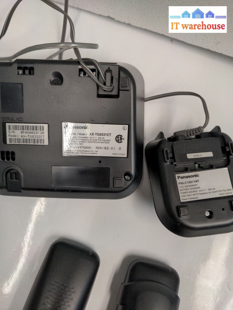 - Panasonic Kx-Tg9331T Cordless Main Base W/ 2X Kx-Tga931T Phones (No Battery)