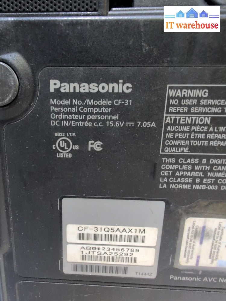 Panasonic ToughBook CF-31 13" Touch Laptop / i3-2310M/10GB /250GB SSD/ Win 10 -