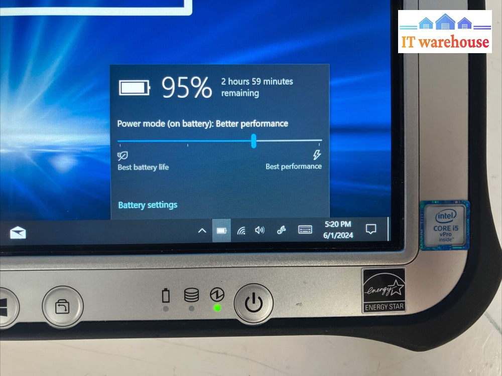 Panasonic Toughpad Fz-G1 Tablet I5-6300U Cpu / 8Gb Ram 250Gb Ssd Win10 Pro ~