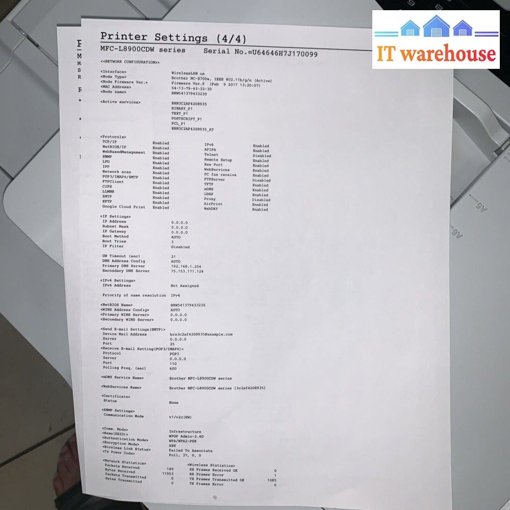 Paper tray for Brother MFC-L8900CDW Colour Printer