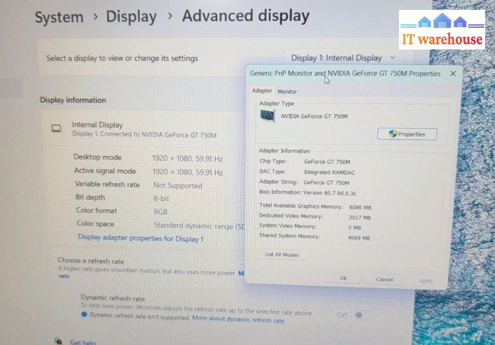 (PARTS) Lenovo IdeaPad Y510P 15.6"  Laptop i7-4700MQ CPU/ 8GB/240GB SSD/Win11 -