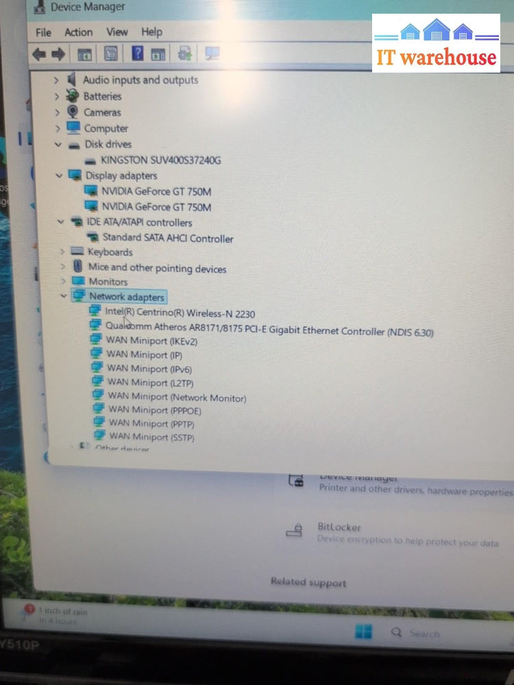 (PARTS) Lenovo IdeaPad Y510P 15.6"  Laptop i7-4700MQ CPU/ 8GB/240GB SSD/Win11 -