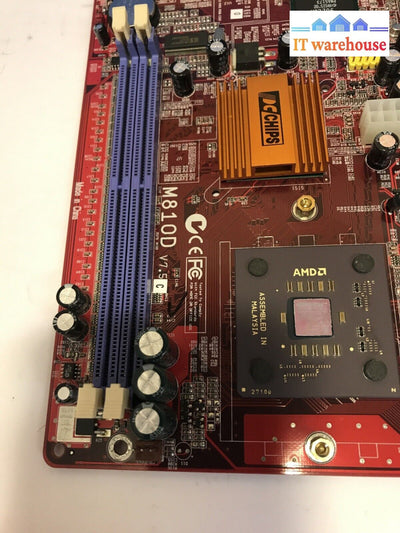Pc Chips M810D V7.5 Microatx Amd 462/A Motherboard With Cpu (No Fan)