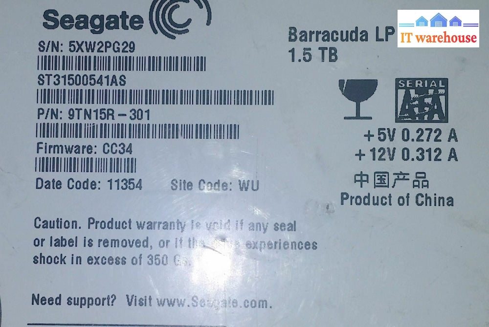 PCB - Seagate ST31500541AS P/N: 9TN15R-301 F/W: CC34  1.5TB Site: WU