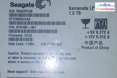 PCB - Seagate ST31500541AS P/N: 9TN15R-301 F/W: CC34  1.5TB Site: WU