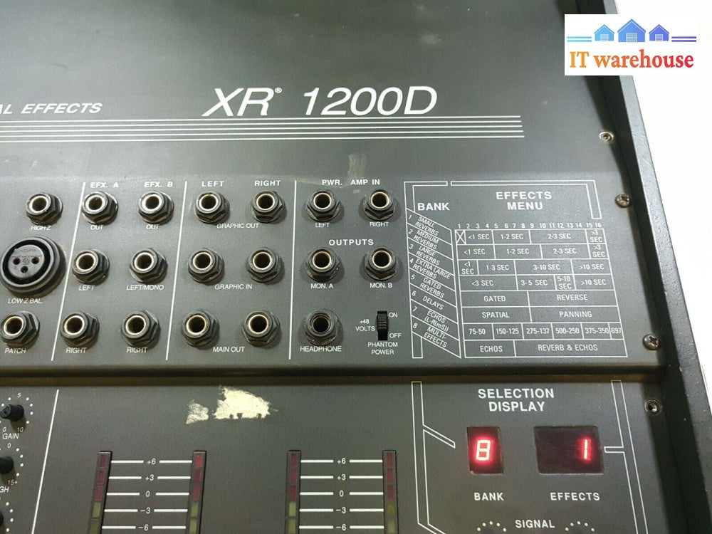 - PEAVEY XR 1200D POWERED AUDIO CONSOLE MIXER WITH DIGITAL EFFECT (PICK UP ONLY)