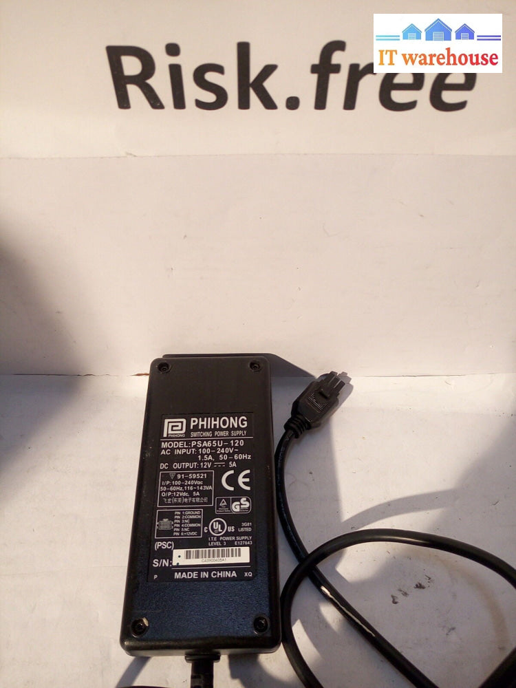 -  PHIHONG Switching Power Supply Model PSA65U-120, 12V 5A