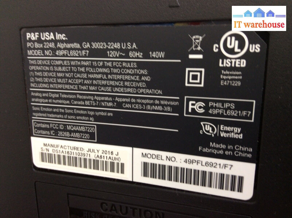 Philips 49Pfl6921/F7 Led Control Board Ba61R2G0204 1 /A61Amcv