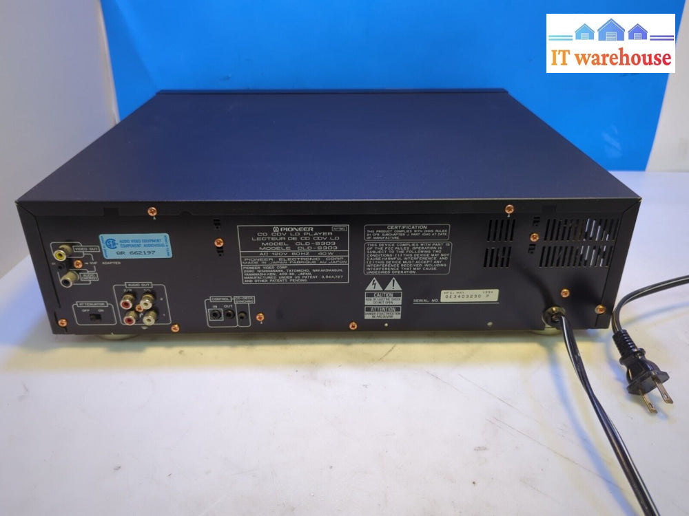 Pioneer Cld-S303 Laserdisc Cd Cdv Karaoke Ld Player Tested (No Remote) -