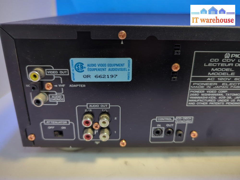 Pioneer Cld-S303 Laserdisc Cd Cdv Karaoke Ld Player Tested (No Remote) -