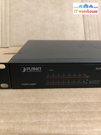 +Planet FNSW-1600P 16-Port 10/100TX 802.3at PoE+ Ethernet Switch