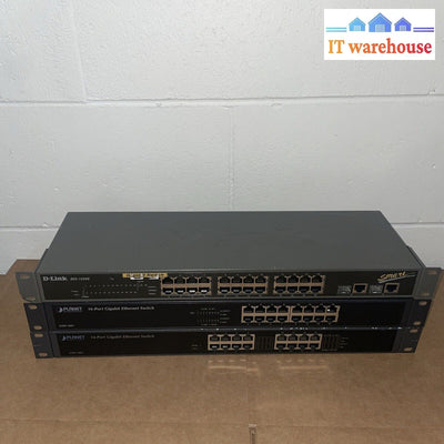 Planet Gsw-1601 / D-Link Des-1226G Gigabit Ethernet Switch (Lot Of 3)