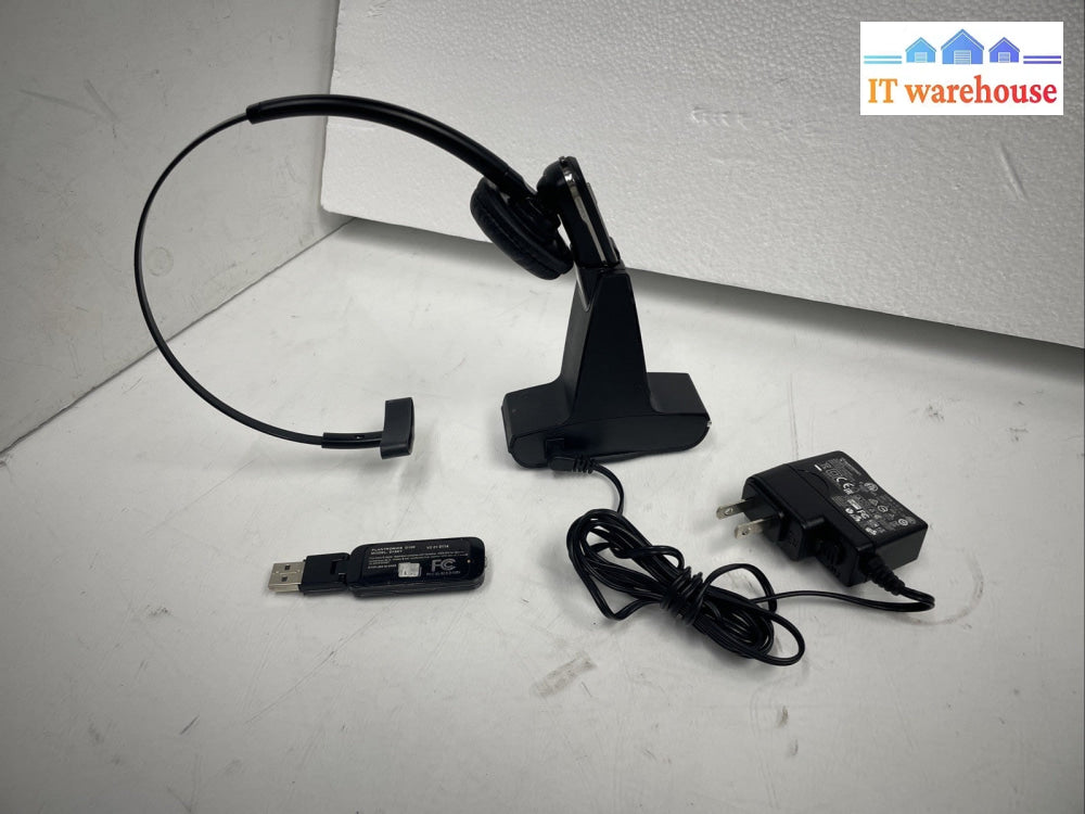 Plantronics WH500 Headset, Charge Base w Adapter , Battery, USB D100 Receiver +