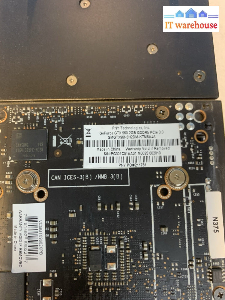 PNY GeForce GTX 960 2GB GDDR5 PCIe 3.0 Graphics Card