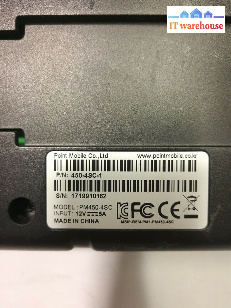 - Point Mobile PM450 4 Slot Battery Charger With AC Adapter 450-4SC-1 PM450-4SC