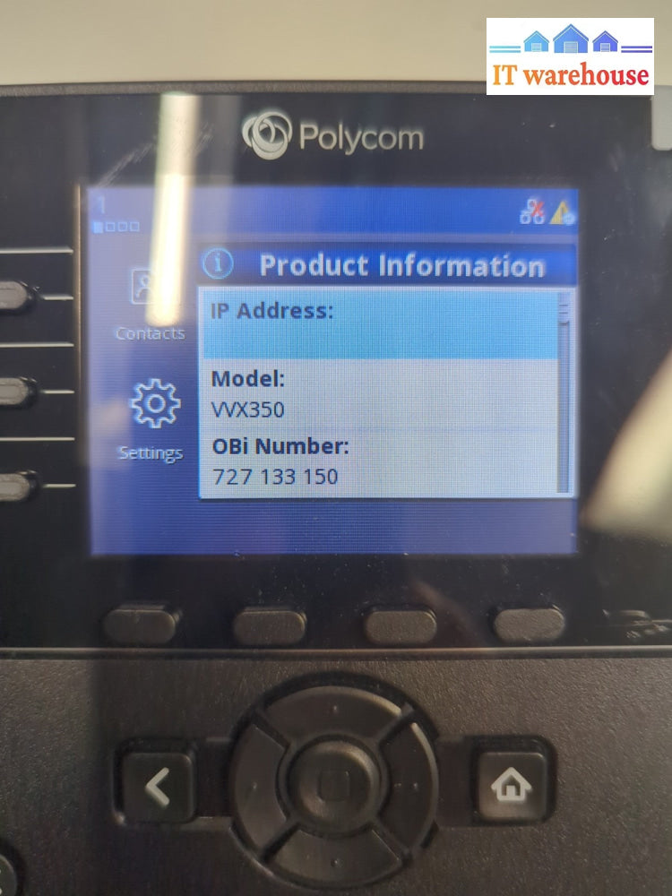 POLYCOM VVX 350 DESKTOP VOIP PHONE  P/N 2200- 48830 -