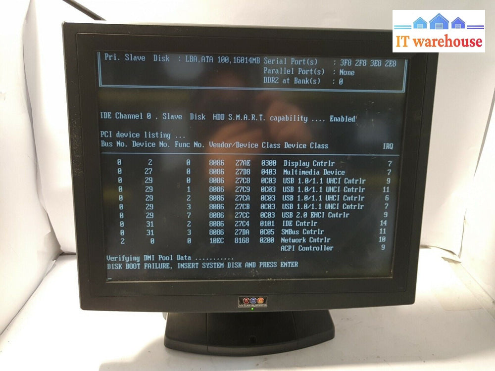 - POS-X EVO-TP1 15" Touch Screen POS PC  (ATOM 1.6GHz CPU/1G/16G SSD/NO OS)