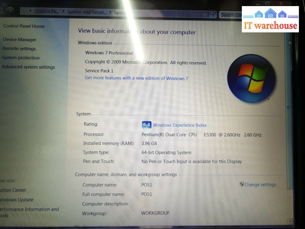 - Posligne Odysse-II (ART 02452) 15" POS TOUCH Terminal W/E5300/4G/320G HDD/WIN7