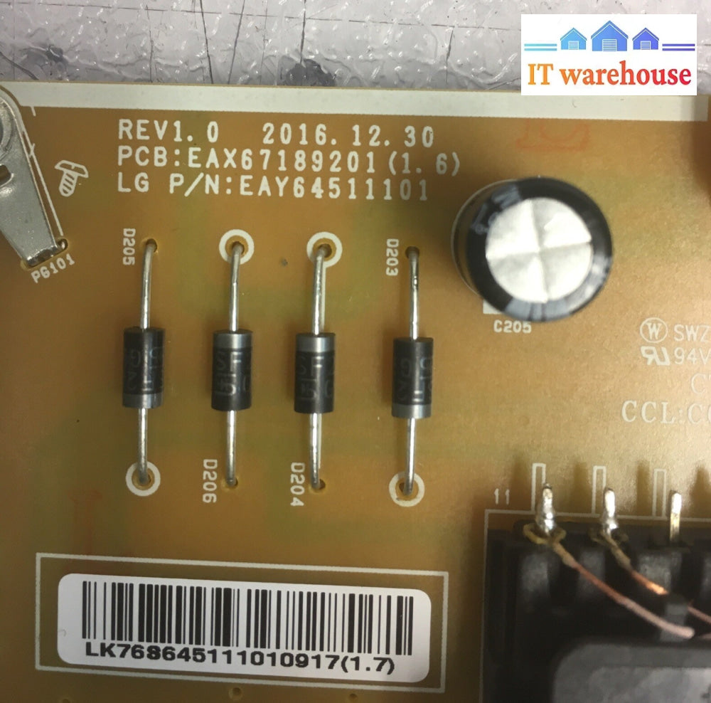 + Power Supply Board LGP49DJ-17U1, EAX67189201, EAY64511101 For LG 49UK6200PUA