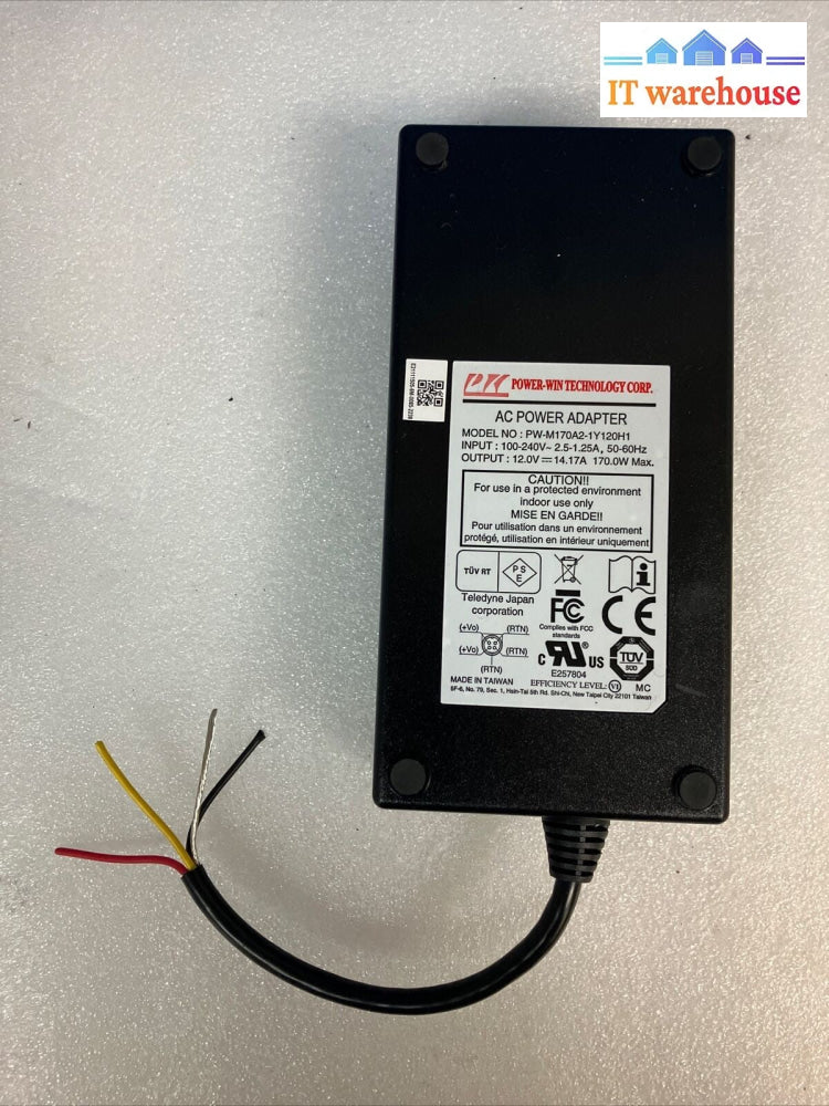 ~ Power-Win PW-M170A2-1Y120H1 12V 14.17A 170W AC Power Adapter (Cable cut off)