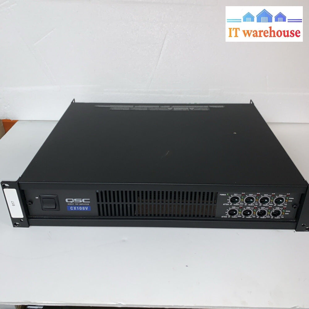 QSC CX108V Direct 70 V 8-Channel Input Mono/Stereo/Parallel Rack Audio Amplifier