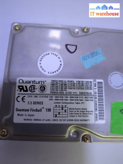 Quantum Fireball 3.5" IDE Hard  Drive 3.2GB 3200AT TM32A012 Tested -
