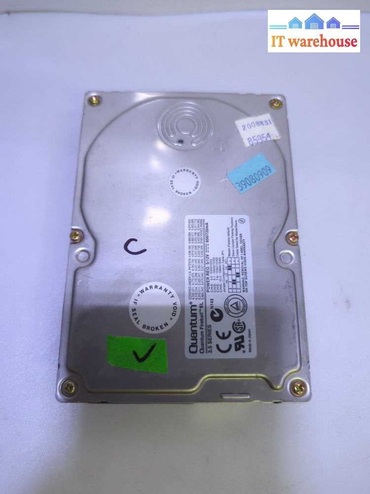 Quantum Fireball 3.5’ Ide Hard Drive El 2.5At El25A881 Tested -