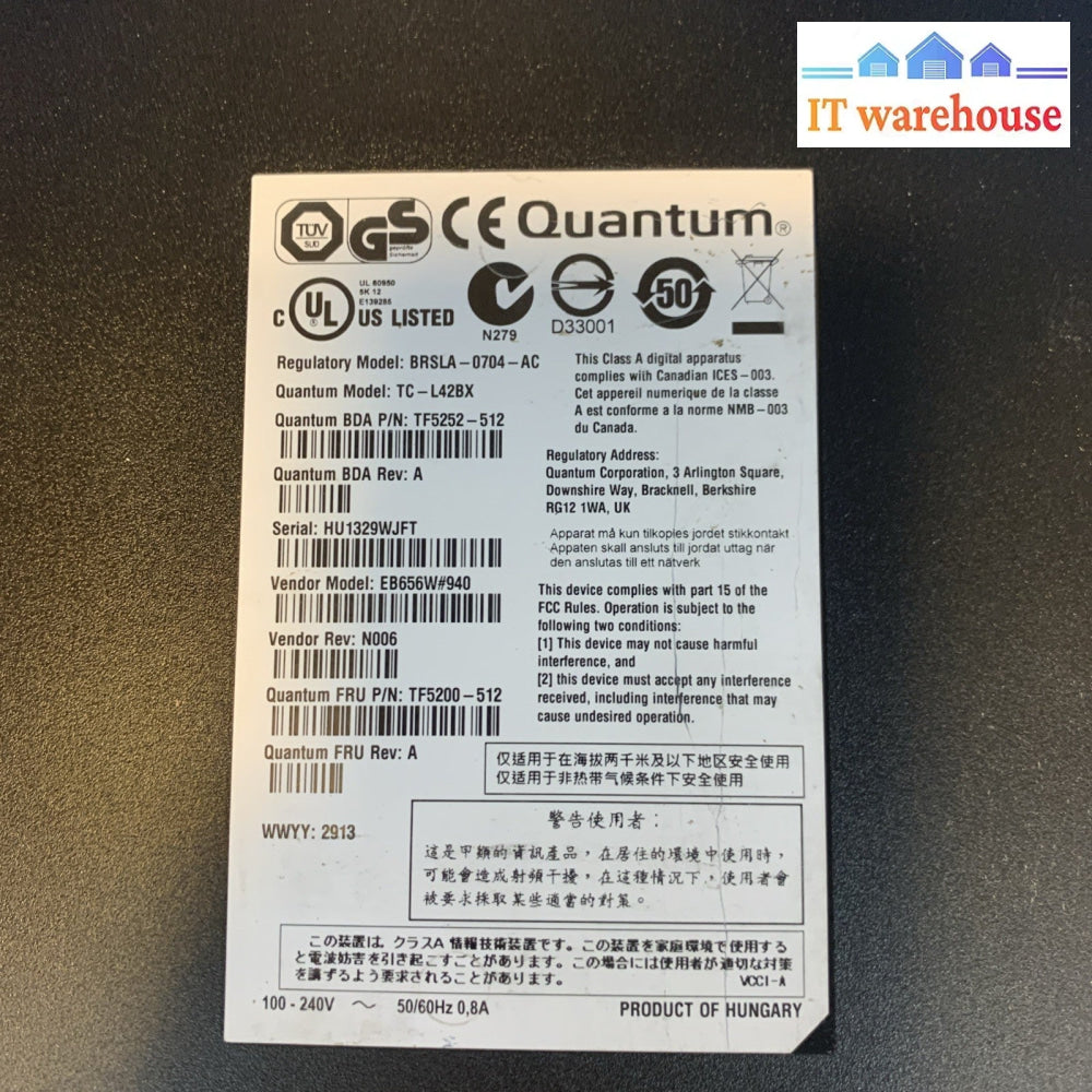 Quantum TC-L42BX External Tape Drive BRSLA-0704-AC