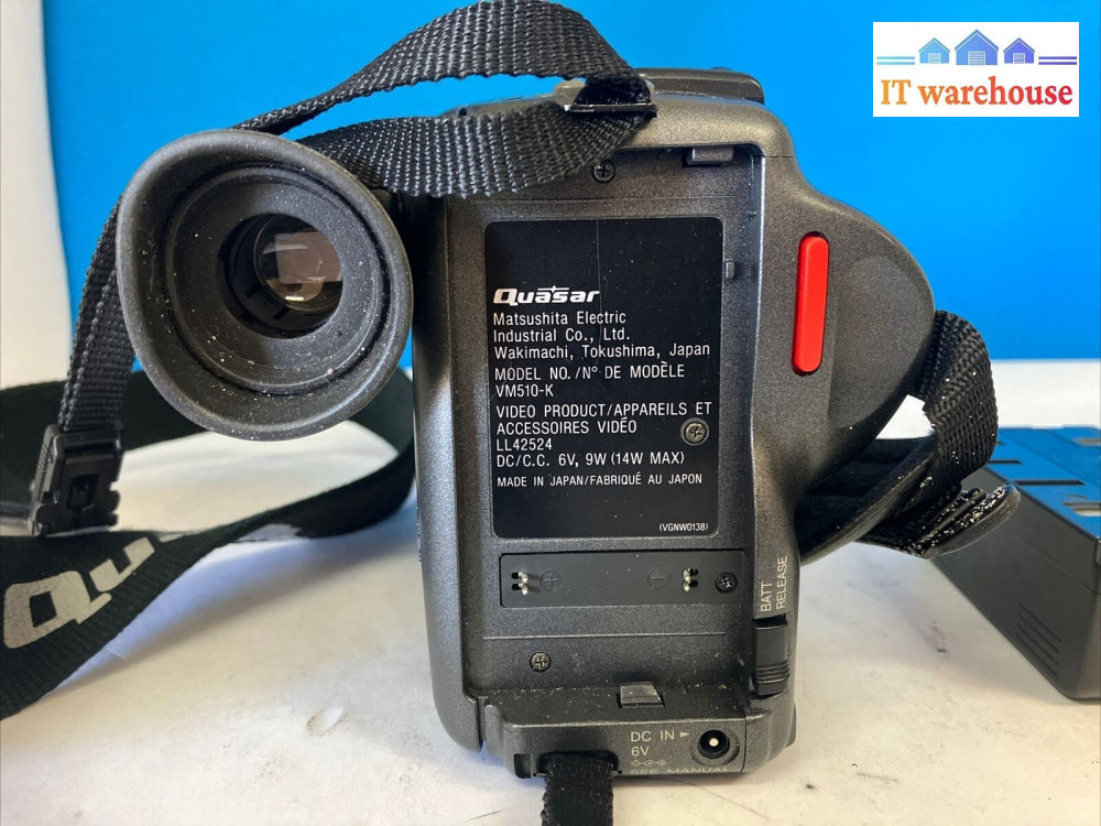 Quasar Palmcorder VM510-K x6 Digital Zoom Camcorder With Battery & AC (Read) ~