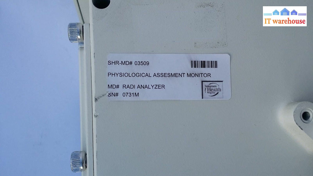 RadiAnalyzer 12710 Physiological Assesment monitor SHR-MD#03509 MD#RADI ANALYZER