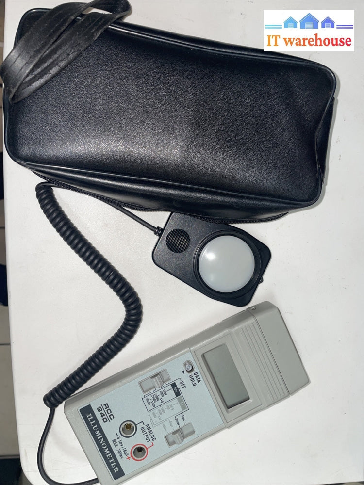 RCC 340 ILLUMINOMETER LIGHT METER w/RS232C DATA BUS OUT RANGE 0 LUX - 50,000 LUX