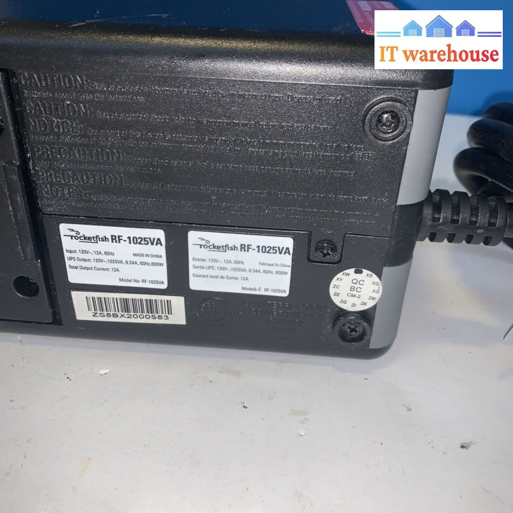 Rocketfish RF-1025VA 1025 VA 600 Watts 8 Outlets UPS (No battery)